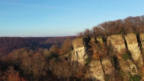 Drone flight over Germany landscape, Hohenstein Vidéo 144390823