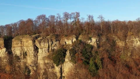 Drone flight over Germany landscape, Hohenstein Stockbeeldmateriaal 144391159
