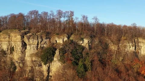 Drone flight over Germany landscape, Hohenstein Stock Footage 144391209