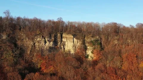 Drone flight over Germany landscape, Hohenstein Vidéo 144391214