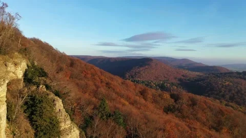 Drone flight over Germany landscape, Hohenstein Vidéo 144391347
