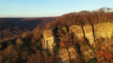 Drone flight over Germany landscape, Hohenstein Stock Footage 144392133