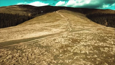Drone Flight Over Giumalău Summit Stock-Footage 272599223