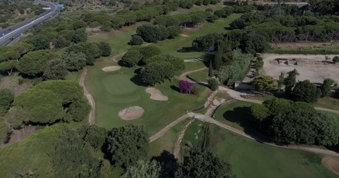 Drone flight over golf course Stock-Footage 92088655