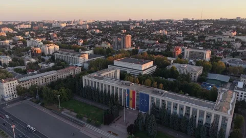 Drone Flight Over Great National Assembly Square and Government House Video stock 342392496