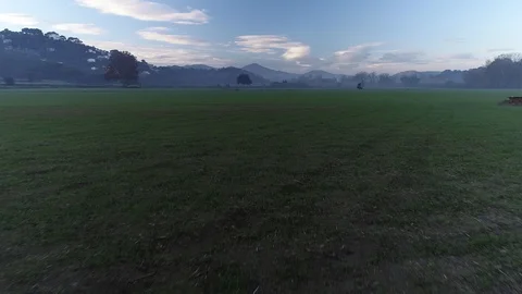 Drone flight over green fields Video stock 99203885