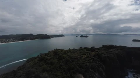 A Drone Flight Over Hahei Beach, Coromandel Peninsula, New Zealand Stock Footage 273621736