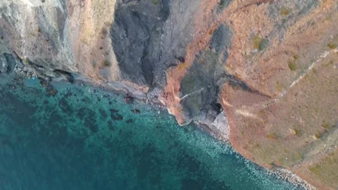 Drone flight over a high cape overlooking the sea. Stock Footage 254167690