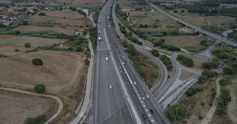 Drone flight over highway Stock Footage 94531133