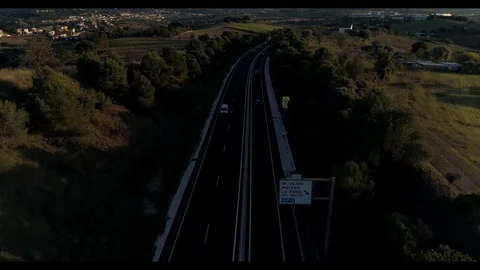 Drone flight over highway Stock-Footage 97755990