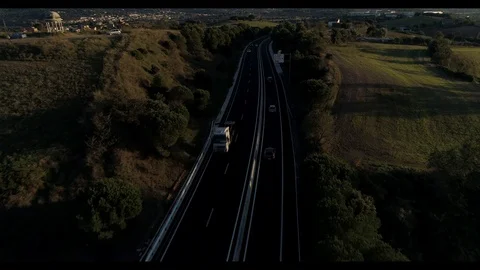Drone flight over highway Stock-Footage 97756057