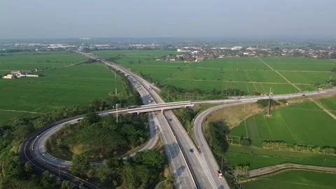 Drone Flight Over Highway Interchange Vídeo Stock 337363071