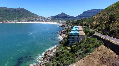 Drone flight over Hout Bay of Cape Town South Africa Stock Footage 95488528