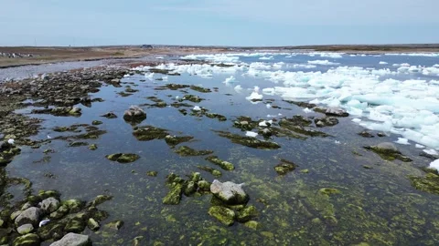 Drone Flight Over Ice-Covered Waters Stock Footage 253259193