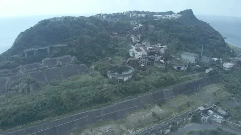 A drone flight over ikeshima Stock Footage 293951900