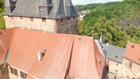 Drone Flight Over Kriebstein Castle, Germany Stock Footage 315973094