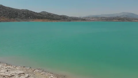 Drone flight over lake Stock Footage 129502431