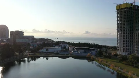 Drone flight over the lake Stock Footage 164088239