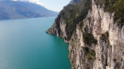 Drone Flight over Lake Garda Stock Footage 115494960
