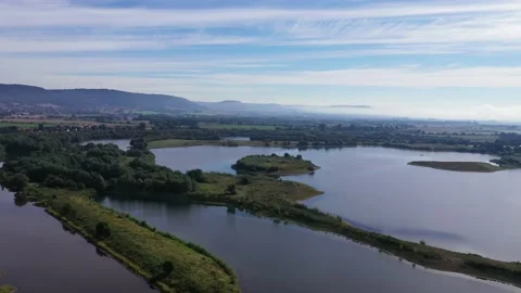 Drone flight over lake, Germany Stock Footage 141113083