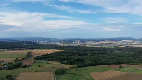 Drone flight over landscape in Germany Stock Footage 217369223