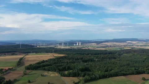 Drone flight over landscape in Germany Stock Footage 217369283