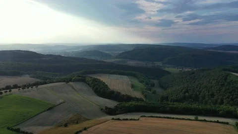 Drone flight over landscape in Germany Stock Footage 217369677