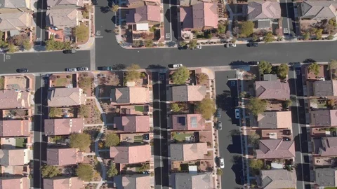 Drone flight over Las Vegas neighborhood 100152244