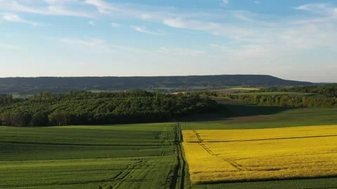 Drone flight over Lower Saxony landscape, Germany Stock Footage 134402775