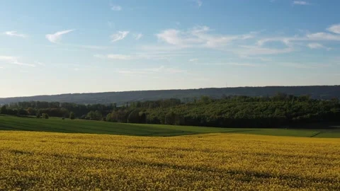 Drone flight over Lower Saxony landscape, Germany Stock Footage 134402783