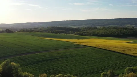 Drone flight over Lower Saxony landscape, Germany Stock Footage 134402826