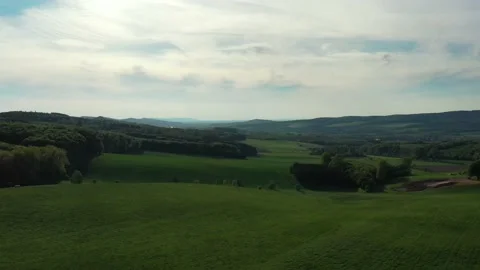 Drone flight over Lower Saxony landscape, Germany Stock Footage 134403039