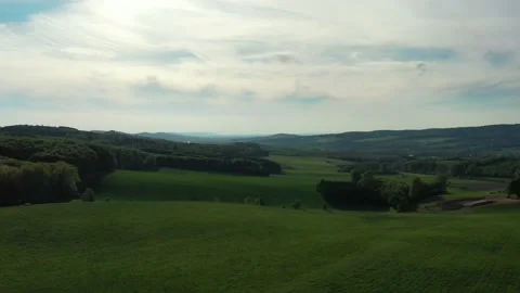 Drone flight over Lower Saxony landscape, Germany Stock Footage 134403141