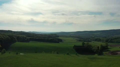 Drone flight over Lower Saxony landscape, Germany Stock Footage 134403281