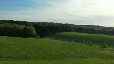 Drone flight over Lower Saxony landscape, Germany Stock Footage 134403347