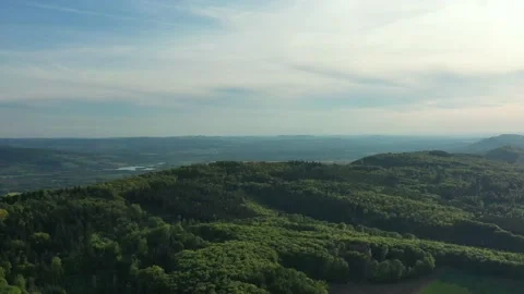 Drone flight over Lower Saxony landscape, Germany Stock Footage 134403380