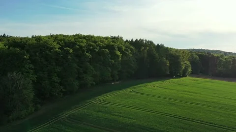Drone flight over Lower Saxony landscape, Germany Stock Footage 134403519