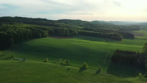 Drone flight over Lower Saxony landscape, Germany Stock Footage 134403746