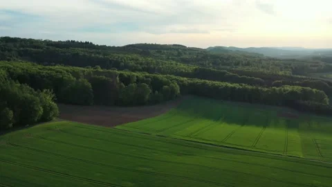 Drone flight over Lower Saxony landscape, Germany Stock Footage 134403949