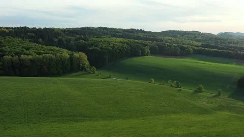 Drone flight over Lower Saxony landscape, Germany Stock Footage 134403974