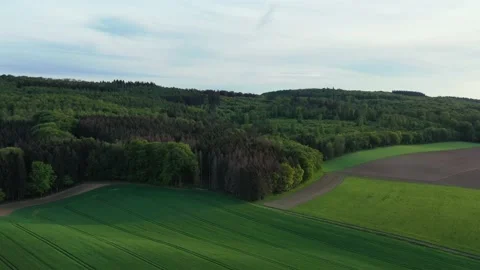 Drone flight over Lower Saxony landscape, Germany Stock Footage 134404270