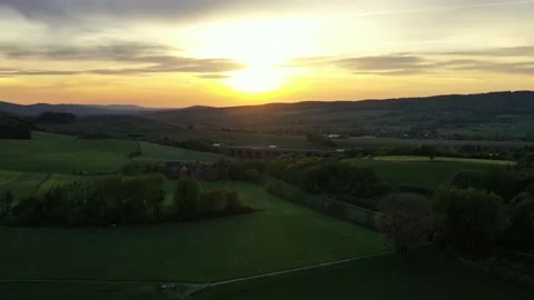 Drone flight over Lower Saxony landscape, Germany Vidéo 134404481