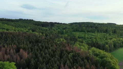 Drone flight over Lower Saxony landscape, Germany Stock Footage 134404540