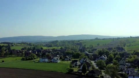 Drone flight over Lower Saxony landscape, Germany Stock Footage 134406714