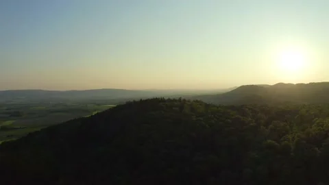 Drone flight over Lower Saxony landscape, Germany Stock Footage 134407415
