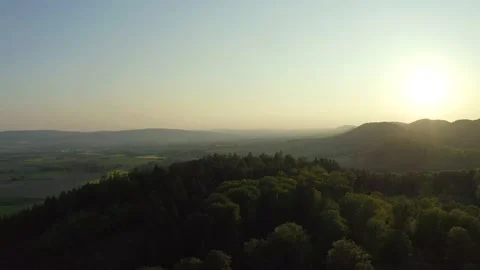 Drone flight over Lower Saxony landscape, Germany Stockbeeldmateriaal 134407484
