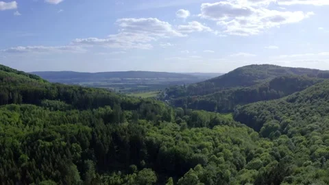 Drone flight over Lower Saxony landscape, Germany Stock Footage 134407954