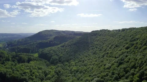 Drone flight over Lower Saxony landscape, Germany Stock Footage 134408231