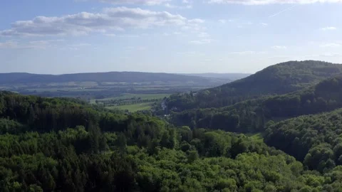 Drone flight over Lower Saxony landscape, Germany Stock Footage 134408305