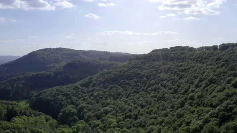 Drone flight over Lower Saxony landscape, Germany Stock Footage 134408485